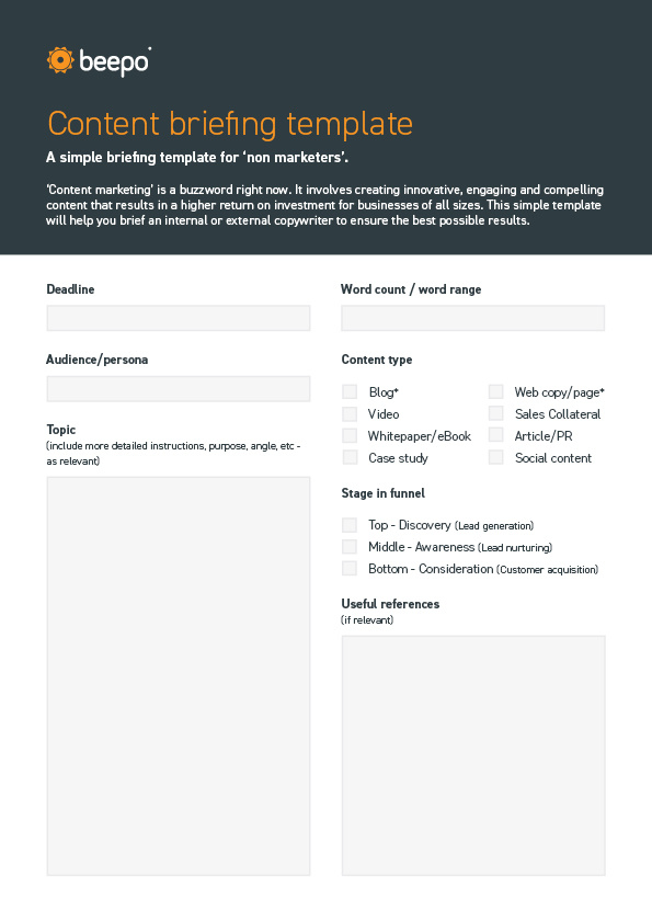 Content briefing template