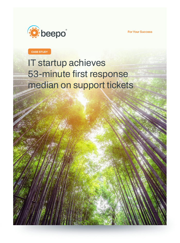 IT startup achieves 53-minute first response median on support tickets