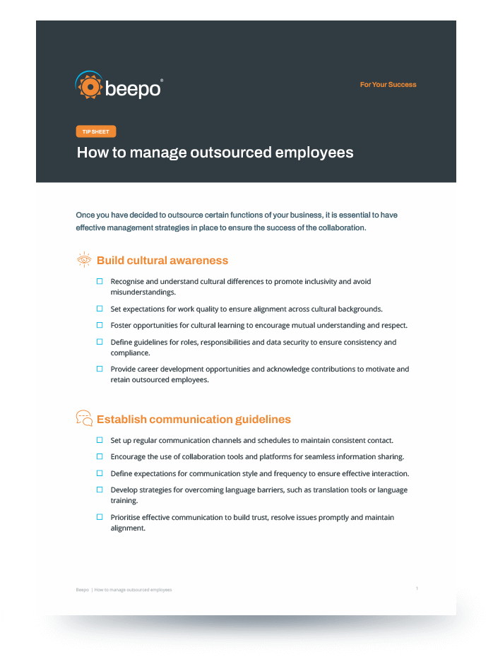 How to manage outsourced employees: Tip sheet