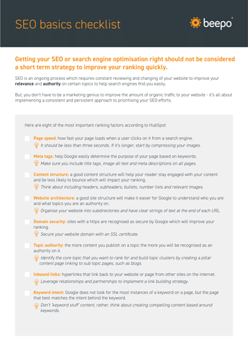 Your ultimate guide to getting the SEO basics right for your website.