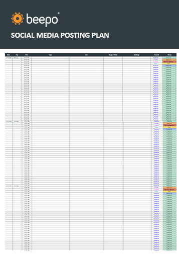 Social media posting plan